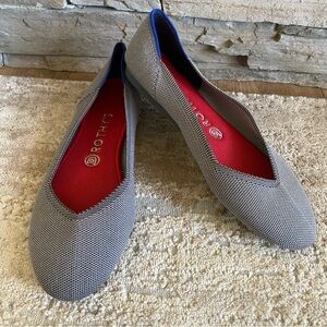 Rothy's Gray Flats with Red Insole